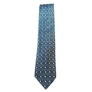 Altea Milano Silk Black Gray Reto Print Men's Tie Hand Made in Italy